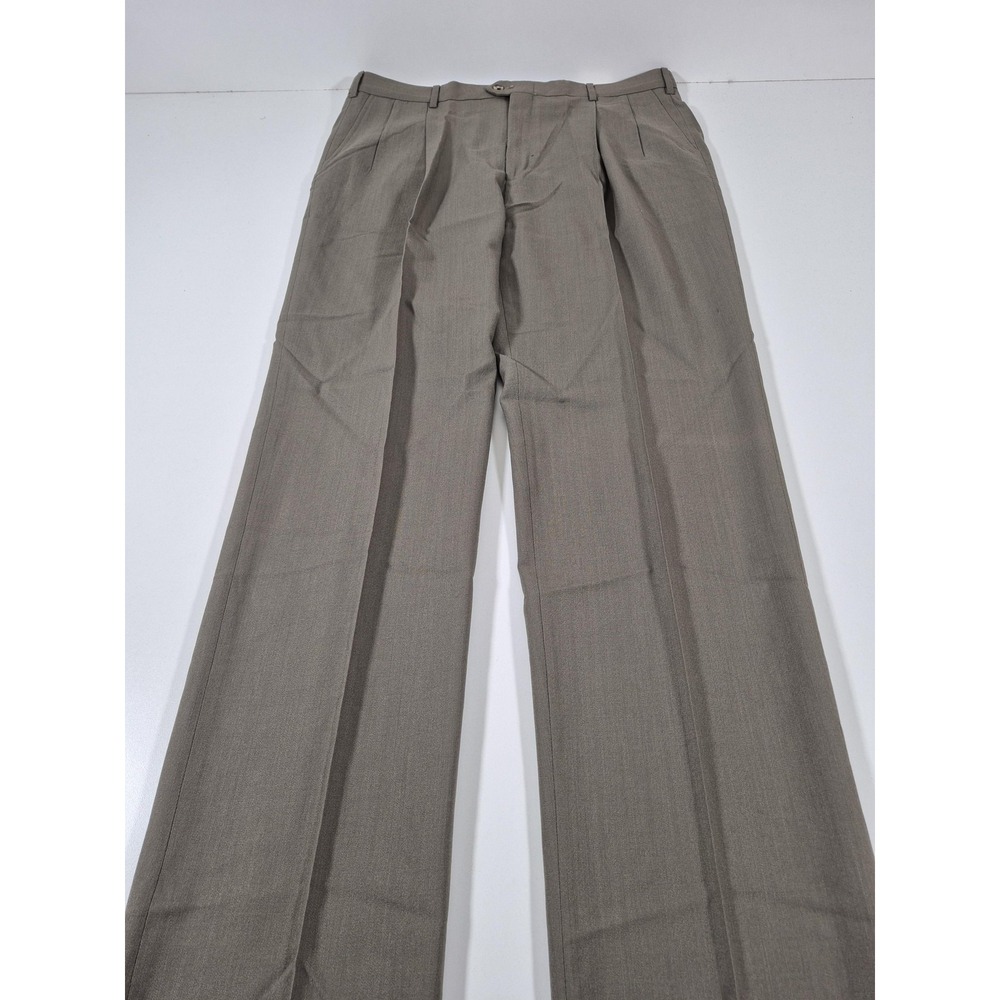 Sansabelt Dress Pants Mens 38x36 Brown Pleated Straight Comfort Waist NWT